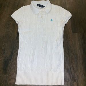 Ralph Lauren Girls White Long Sweater Size Small